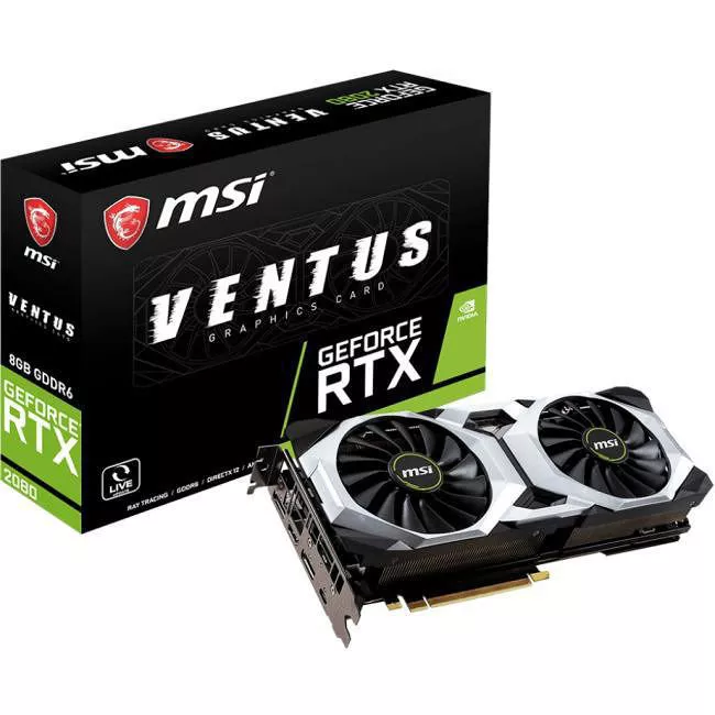 MSI G2080V8 GeForce RTX 2080 VENTUS 8G Graphic Card - 1.71 GHz Boost Clock - 8 GB GDDR6