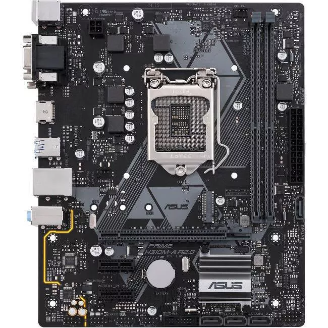 ASUS PRIME H310M-A R2.0/CSM Desktop Motherboard - 1x Socket H4 LGA-1151 - Intel H310 - 2x DDR4 - 1x M.2 - 1x PCIe x16 - Micro ATX