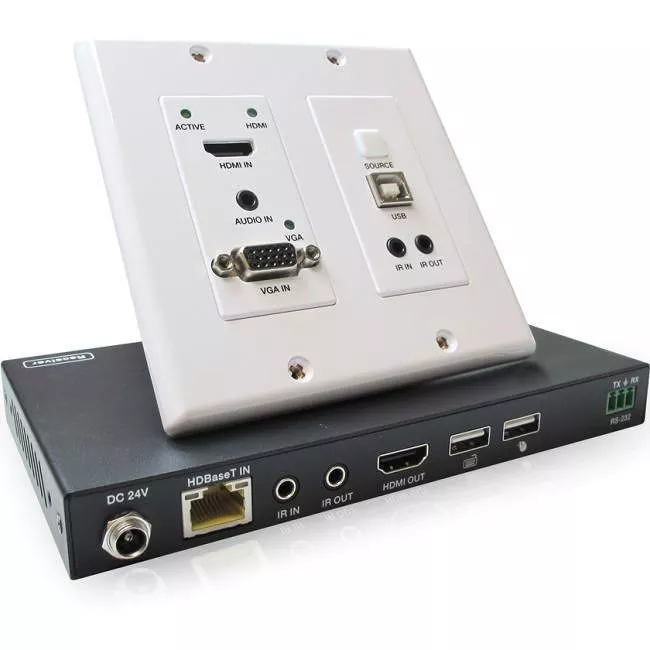 Comprehensive CHE-HDBTWP240K HDBaseT 4K 18G Wall Plate Extender Kit up to 230ft