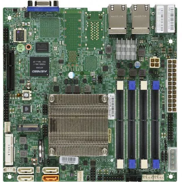 Supermicro MBD-A2SDI-LN4F-O Server Motherboard - Socket BGA-1310 - 4x DDR4 - 1x M.2 - 4x RJ-45 - Mini ITX