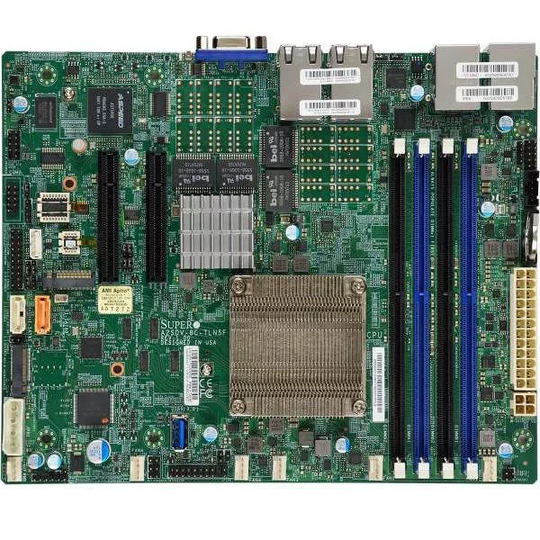 Supermicro MBD-A2SDV-16C-TLN5F-B Server Motherboard - Socket BGA-1310 - 4x DDR4 - 2x M.2 - 5x RJ-45 - Flex ATX