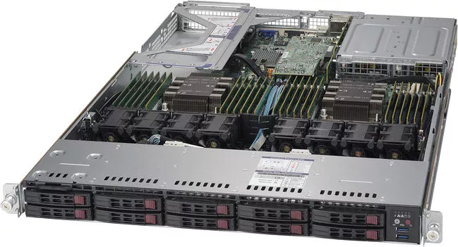 Supermicro SYS-1029UX-LL2-S16 1U Server - 2 x Intel Xeon Gold 6146 12C 3.20 GHz - 192 GB DDR4 SDRAM
