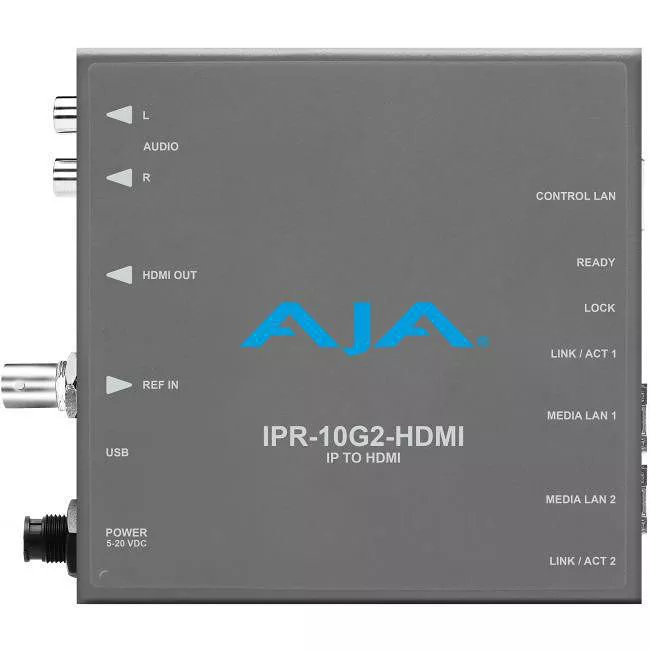 AJA IPR-10G2-HDMI Single Channel SMPTE ST 2110 Video and Audio IP Decoder