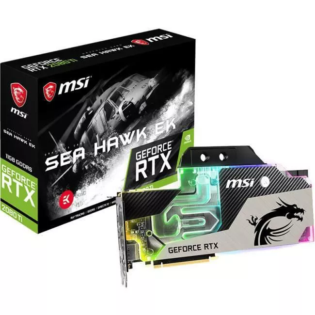 MSI G208TSKEKX GeForce RTX 2080 Ti SEA HAWK EK X Graphic Card - 1.76 GHz Boost Clock - 11 GB GDDR6