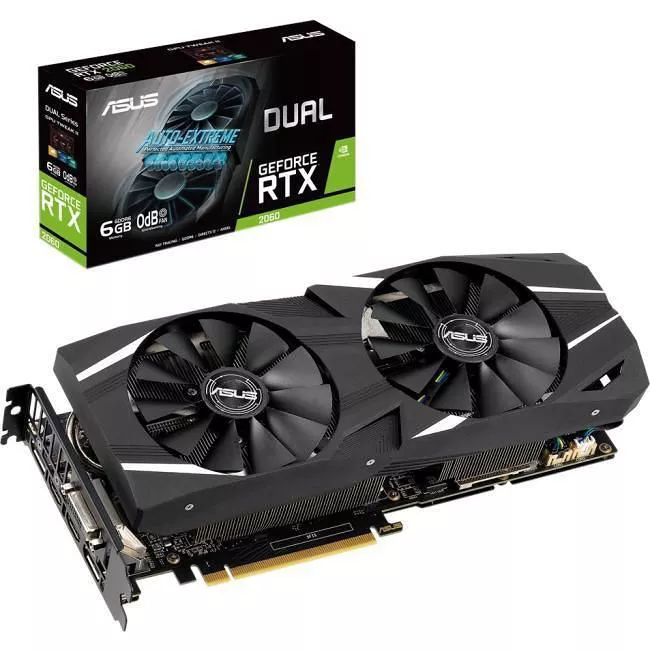 ASUS DUAL-RTX2060-6G Dual GeForce RTX 2060 Graphic Card - 1.71 GHz Boost Clock - 6 GB GDDR6