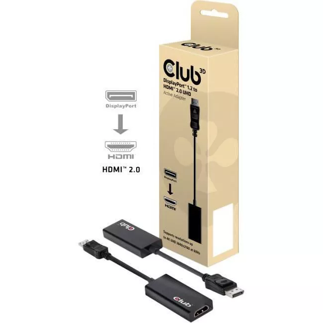 Club 3D CAC-1070 DisplayPort 1.2 to HDMI 2.0 4K60Hz UHD Active Adapter