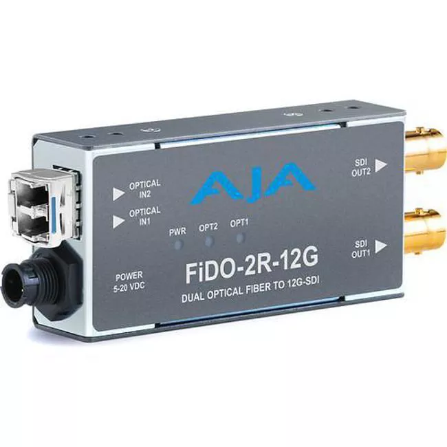 AJA FIDO-2R-12G 2-Channel Single Mode LC Fiber to 12G-SDI Receiver