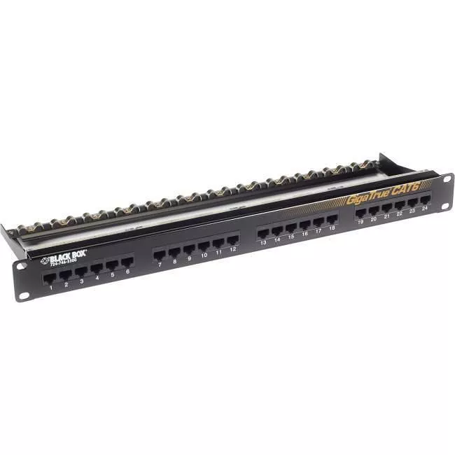 Black Box JPM610A-R8 GigaTrue CAT6 Patch Panel - 1U, Unshielded, 24-Port