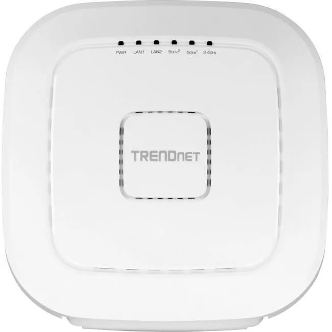 TRENDnet TEW-826DAP AC2200 Tri-Band PoE+ Indoor Wireless Access Point, 867Mbps WiFi AC + 400Mbps WiFi N Bands, Wave 2 MUMIMO, Client bridge, WDS, AP, WDS Bridge, WDS Station, Repeater Modes, White,
