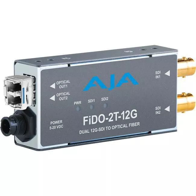 AJA FIDO-2T-12G 2-Channel 12G-SDI to Single Mode LC Fiber Transmitter