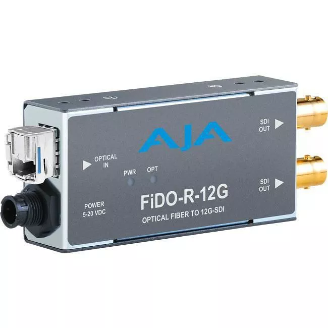 AJA FIDO-R-12G 1-Channel Single Mode LC Fiber to 12G-SDI Receiver