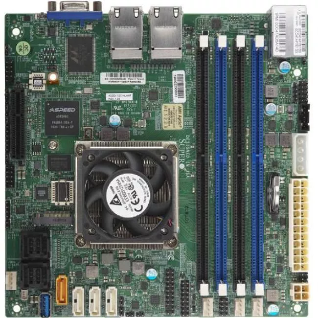 Supermicro MBD-A2SDI-8C+-HLN4F-O Server Motherboard - Socket BGA-1310 - Intel 4x DDR4 - 1x M.2 - Mini ITX