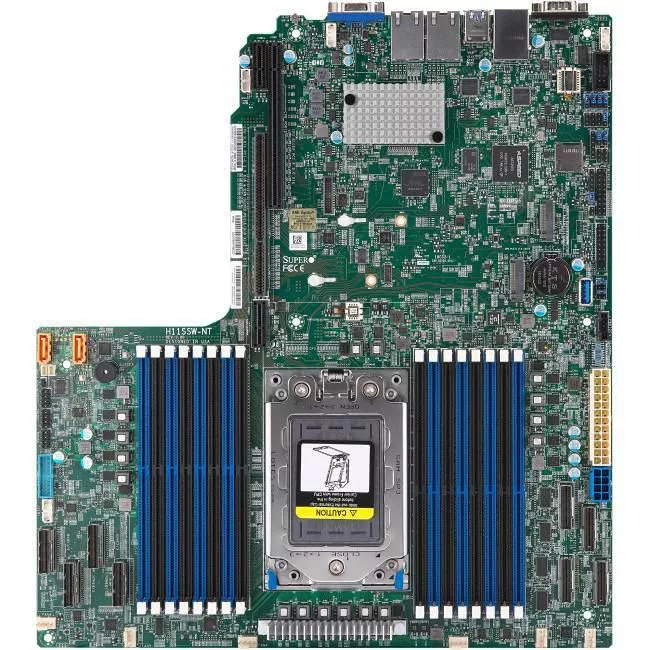 Supermicro MBD-H11SSW-NT-O Server Motherboard - 1x Socket SP3 - AMD 16x DDR4 - 2x M.2 - 1x PCIe x16 - Proprietary Form Factor