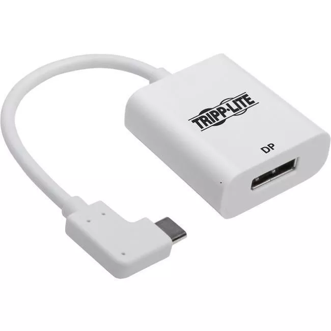 Tripp Lite U444-06N-DP-RA Right-Angle USB C to DisplayPort 4K Adapter Cable M/F White 6in