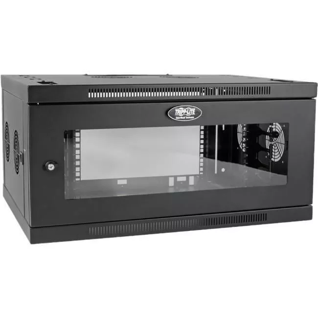 Tripp Lite SRW6UDPGVRT SmartRack 6U Low-Profile Switch-Depth-Plus Wall-Mount Mini Rack Enclosure Wide Acrylic Window