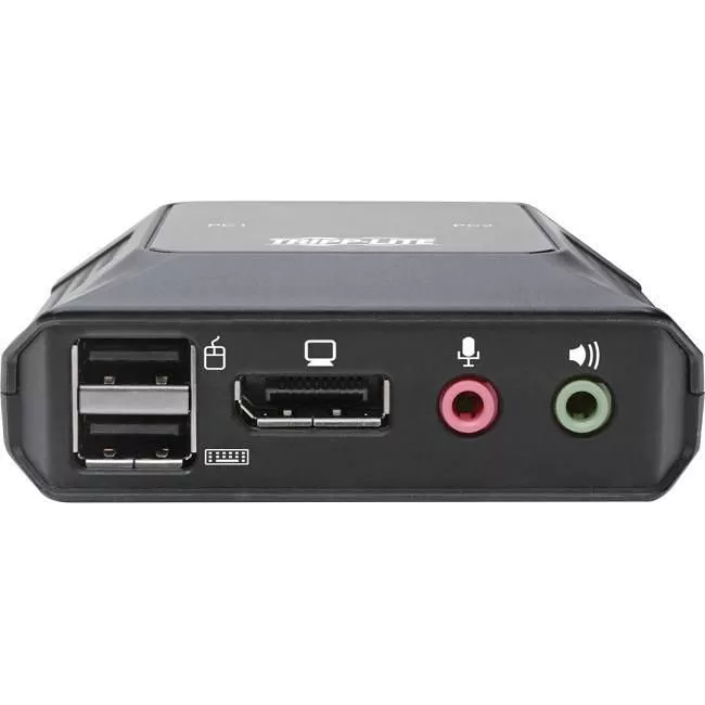 Tripp Lite B032-DPUA2 2-Port DisplayPort 1.1/USB KVM Switch with Audio/Video Built-In Cables USB Peripheral Sharing