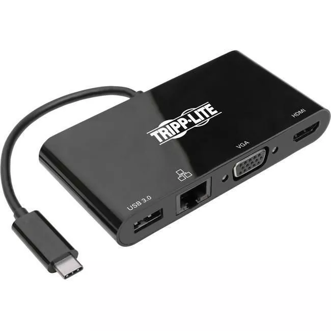 Tripp Lite U444-06N-HV4GUB USB C Docking Station 4K w/ HDMI, VGA, Ethernet, USB-A, Thunderbolt 3