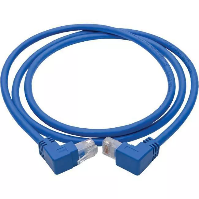 Tripp Lite N204-004-BL-UD Cat6 UTP Patch Cable, Up-Angle Male/Down-Angle Male - 4 ft., Blue