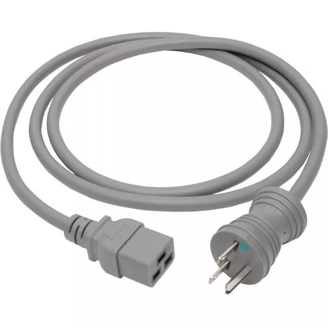 Tripp Lite P033-006-GY-HG Eaton Tripp Lite Series Hospital-Grade Power Cord, NEMA 6-15P to C19 - Heavy-Duty, Green Dot, 15A, 250V, 14 AWG, 6 ft. (1.83 m), Gray
