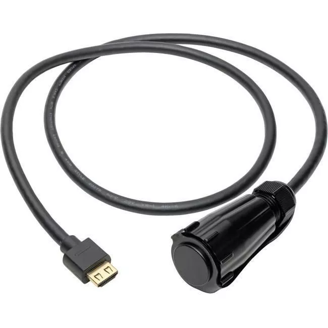 Tripp Lite P569-003-IND Eaton Tripp Lite Series High-Speed HDMI Cable (M/M) - 4K 60 Hz, HDR, Industrial, IP68, Hooded Connector, Black, 3 ft.