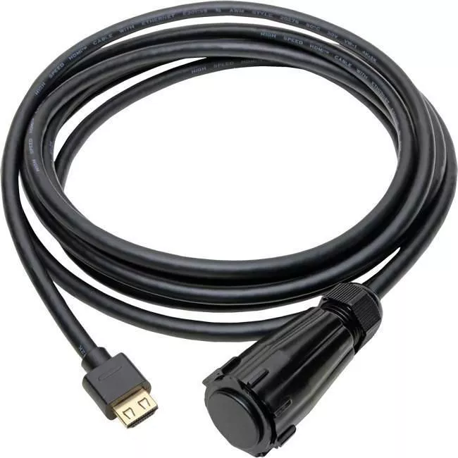 Tripp Lite P569-012-IND Eaton Tripp Lite Series High-Speed HDMI Cable (M/M) - 4K 60 Hz, HDR, Industrial, IP68, Hooded Connector, Black, 12 ft.