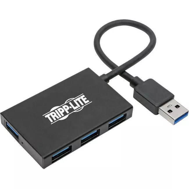Tripp Lite U360-004-4A-AL 4-Port Slim Portable USB-A Hub - USB 3.x (5Gbps) Aluminum Housing