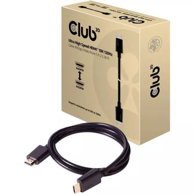 Club 3D CAC-1371 Ultra High Speed HDMI™ Cable 10K 120Hz 48Gbps M/M 1 m./3.28 ft.