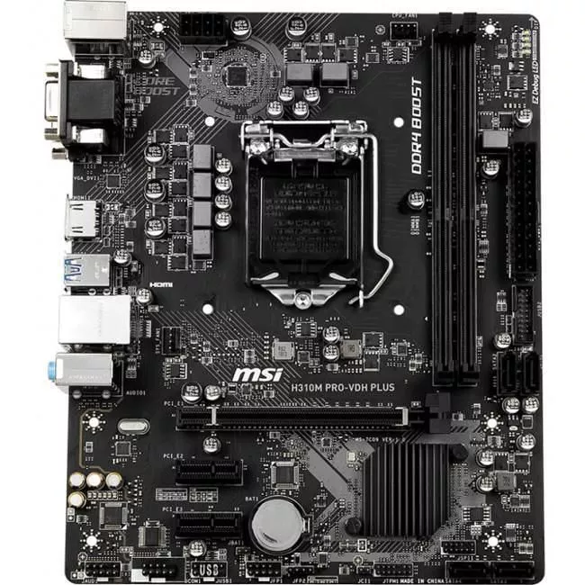 MSI H310MPROVDHP Desktop Motherboard - 1x Socket H4 LGA-1151 - Intel H310 - 2x DDR4 - 1x PCIe x16 - Micro ATX