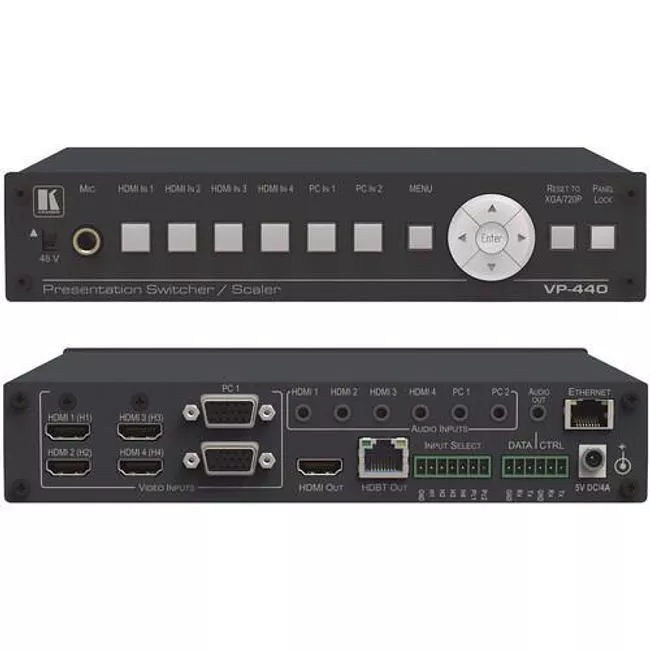Kramer VP-440 Compact 6–Input Presentation Switcher/Scaler w/ HDBaseT & HDMI