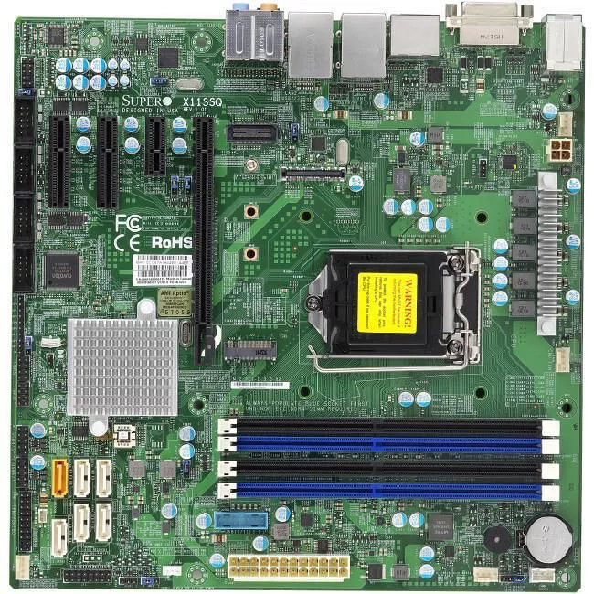Supermicro MBD-X11SSQ-L-B Server Motherboard - 1x Socket H4 LGA-1151 - Intel H110 - 2x DDR4 - 1x PCIe x16 - Micro ATX