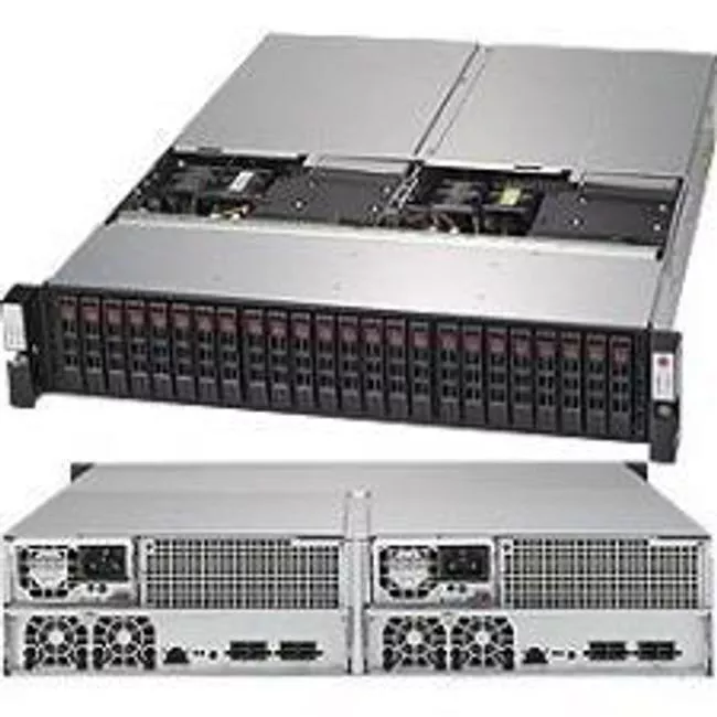 Supermicro SSG-927R-E2CJB 2U Rack Barebone - 2X Nodes - 24X Hot-swap 2.5" Drive Bays