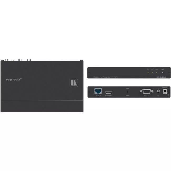 Kramer 50-80398090 RS−232/IR over HDBaseT Twisted Pair Receiver - HDMI - POE