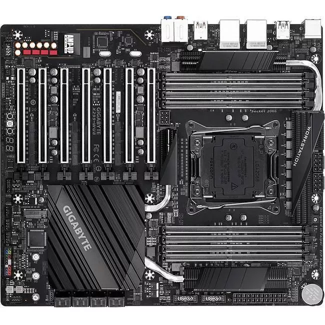 GIGABYTE X299-WU8 Server Motherboard - 1x Socket R4 LGA-2066 - Intel X299 - 8x DDR4 - RAID - 1x M.2 - 7x PCIe x16 - ATX