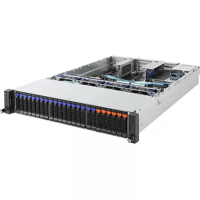 GIGABYTE R281-Z91 Barebone - 2U - 2x AMD EPYC 7001 - 32x DDR4 - 2x 1GbE - 18x 2.5" SATA/5x 2.5" U.2 - 3x PCIe 4.0 x16 - 1200 W