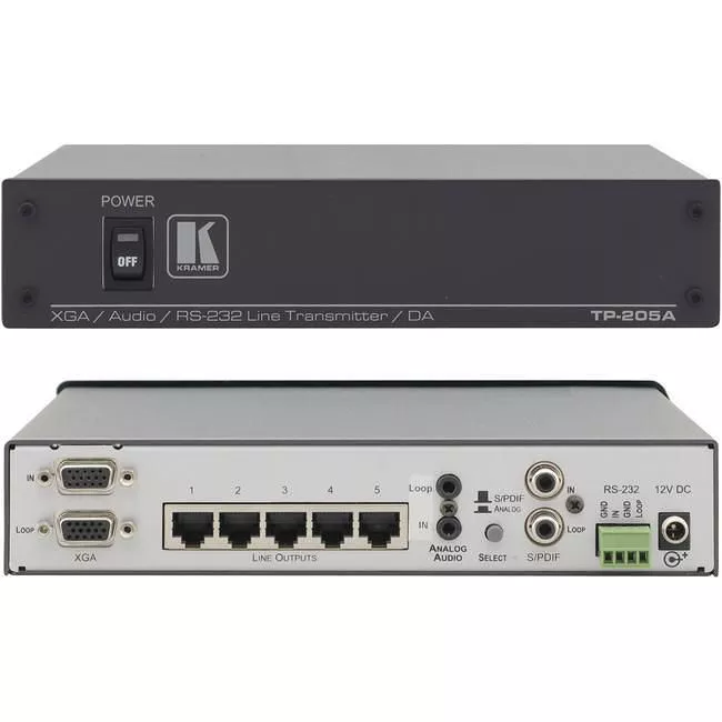 Kramer TP-205A 1:5 UXGA, Audio and Line Transmitter and Distribution Amplifier