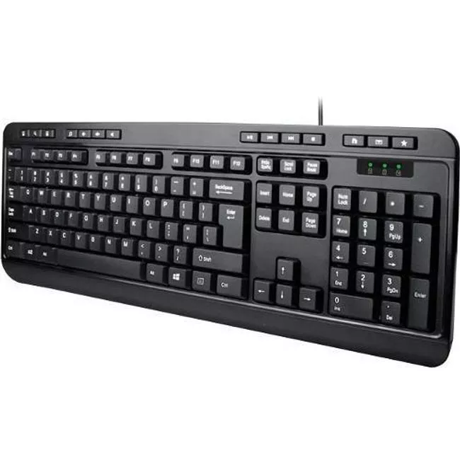 Adesso AKB-132UB Spill-Resistant Multimedia Desktop Keyboard (USB)