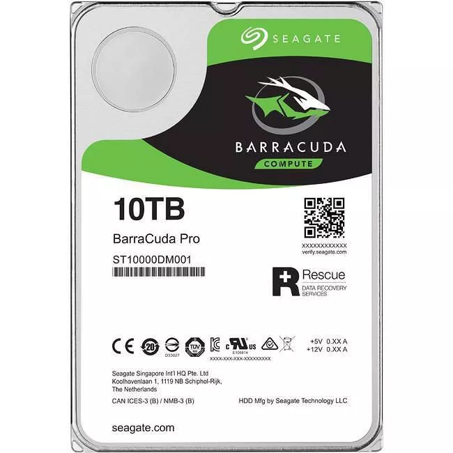 Seagate ST10000DM001-20PK BarraCuda Hard Drive - 10 TB - 256 MB - 3.5 - SATA - 7200