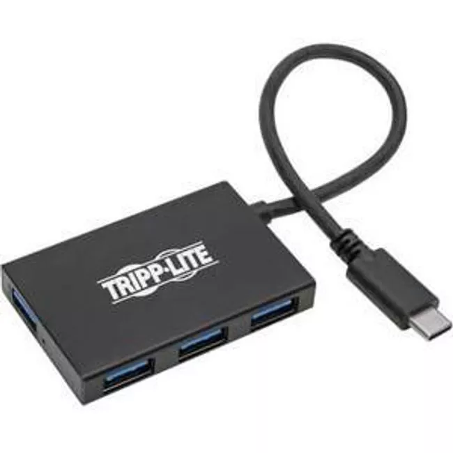 Tripp Lite U460-004-4A-AL 4-Port USB-C Hub USB 3.x (5Gbps) 4x USB-A Ports Aluminum Housing Black