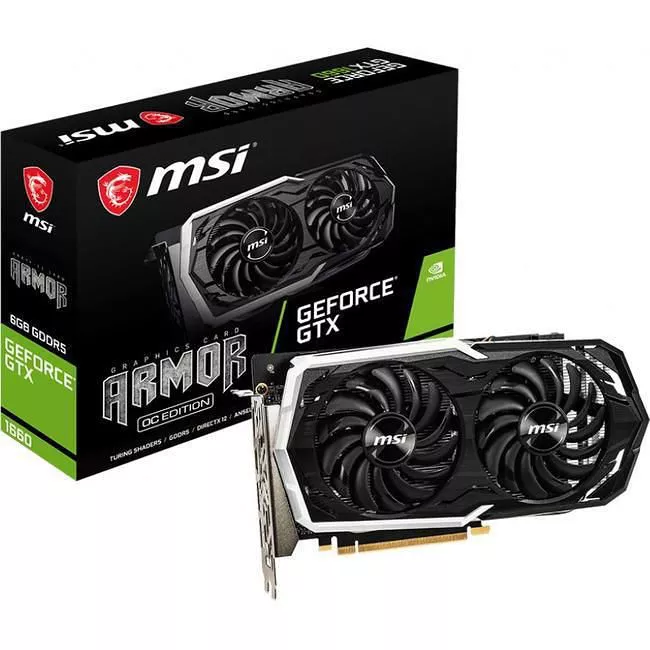MSI G1660AR6C ARMOR GeForce GTX 1660 ARMOR 6G OC Graphic Card - 6 GB GDDR5