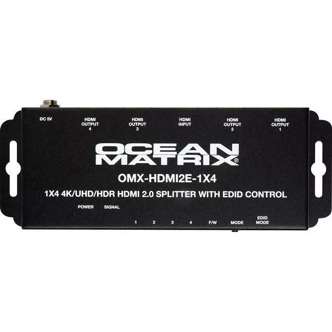 Ocean Matrix OMX-HDMI2E-1X4 1x4 4K UHD HDR HDMI 2.0 Splitter Distribution Amp