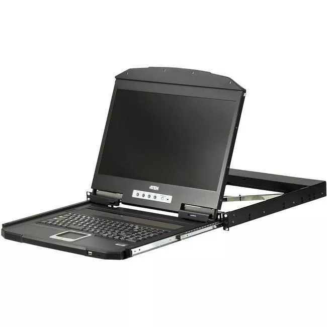 ATEN CL3100NX 1U Ultra Short Depth Single Rail WideScreen LCD Console (USB / VGA)-TAA Compliant