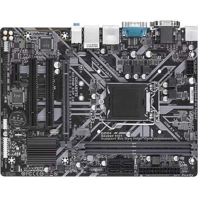 GIGABYTE H310M S2P 2.0 Desktop Motherboard - 1x Socket H4 LGA-1151 - Intel H310 - 2x DDR4 - 1x M.2 - 1x PCIe x16 - Micro ATX