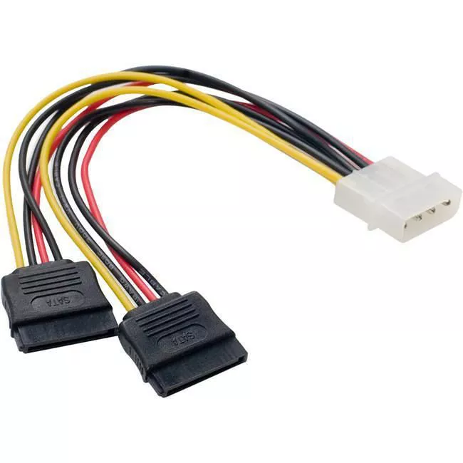 SYBA CL-CAB40021 Power Cable - SATA - Molex 4-Pin Male to 2x 15-Pin