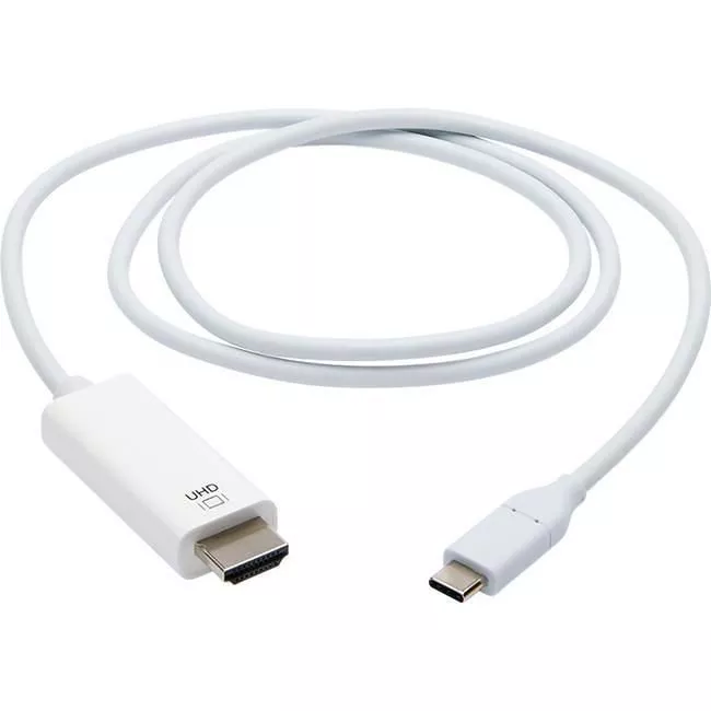 Tripp Lite U444-003-H4K6WE USB-C to HDMI Adapter Cable (M/M) 4K 60 Hz 4:4:4 Thunderbolt 3 Compatible White 3 ft. (0.9 m)