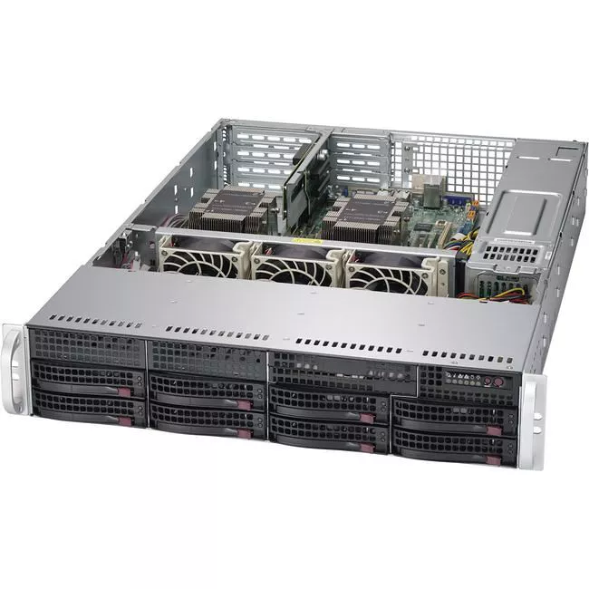 Supermicro SYS-6029P-WTR Barebone - 2U - 2x Socket P/LGA-3647 - Intel C621 - 12x DDR4 - 2x 1GbE - 8x 3.5" SATA/SAS - 1000 W PSU