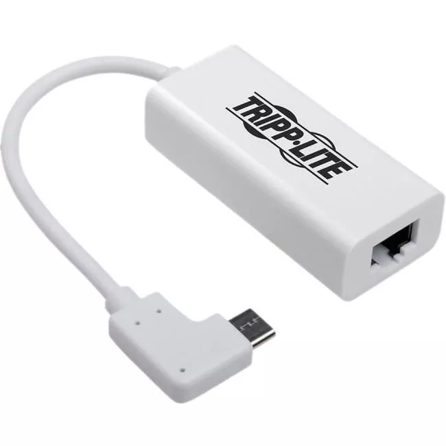 Tripp Lite U436-06N-GBW-RA USB C to Gigabit Adapter Converter USB 3.1 Right-Angle White 6in
