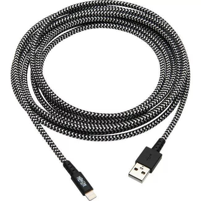 Tripp Lite M100-010-HD Eaton Tripp Lite Series Heavy-Duty USB-A to Lightning Sync/Charge Cable, MFi Certified - M/M, USB 2.0, 10 ft. (3.05 m)