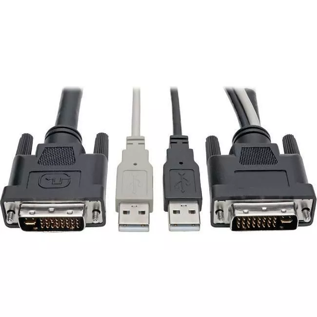 Tripp Lite P760-010-DVI DVI to USB-A Dual KVM Cable Kit 2x Male 2x Male 1080p @60Hz 10ft
