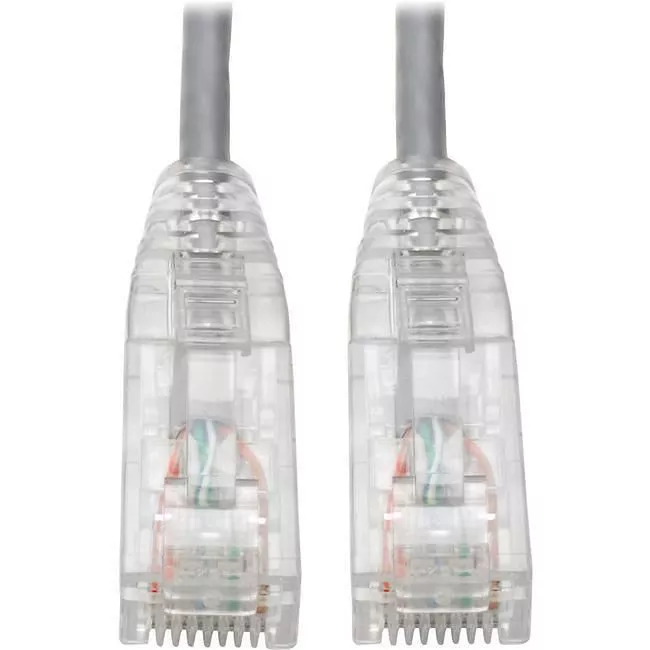 Tripp Lite N201-S8N-GY Cat6 UTP Patch Cable (RJ45) - M/M, Gigabit, Snagless, Molded, Slim, Gray, 8"