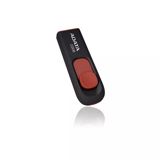 ADATA AC008-4G-RKD 4 GB Classic C008 USB 2.0 Flash Drive - Red and Black